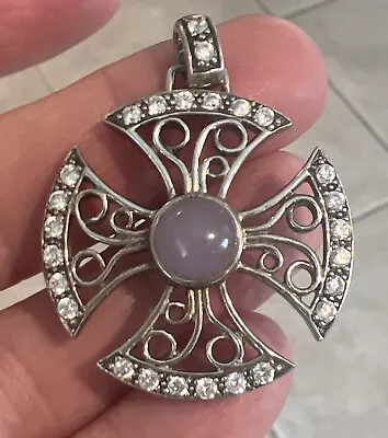 $6 • Buy Vintage Estate Signed Sterling Silver Maltese Cross NF Chapal Zenray  Pendant