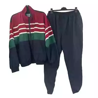 Vintage 90s Izod Wind Suit Track Suit Mens Medium Colorblcok Blue Red  • $35.99