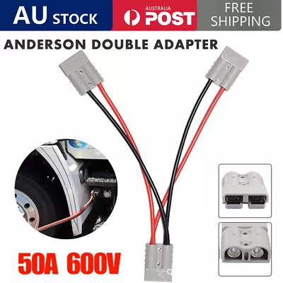 $14.25 • Buy 50 Amp 6mm Double Y Adapter Automotive Cable Compatible With Anderson Plug Conne