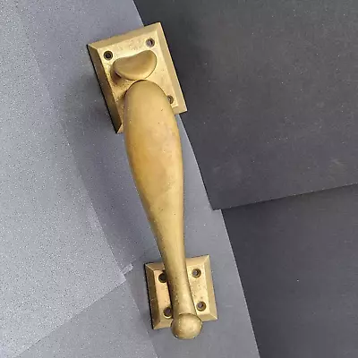 Vintage Brass Exterior Door Knob Pull Handle Holes 6  Salvage Door Hardware • $45