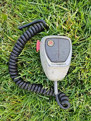 Motorola Microphone Vintage 2 TONE Grey & Cream - Coiled Cord  - Police As-is • $17