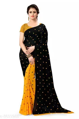 Indian Bollywood Fancy Stylish Woman Georgette  Lace Border Saree With Blouse • £23.57