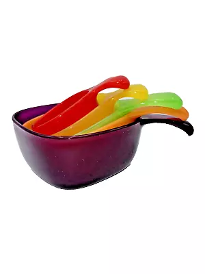 Vintage Prepology Vibrant Multicolor Measuring Cups 200 Ml - 1100 Ml Set Of FIVE • $13.99