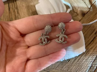 Authentic Chanel Drop Dangle CC Logo Earrings • $520