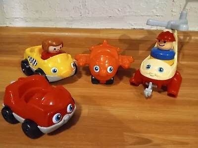 Lot Vintage Fisher Price Chunky Little People Helicopter Plane Taxi Car People • $11