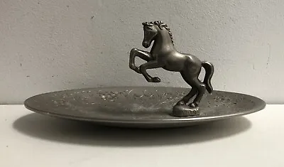 £8 • Buy Vintage SEBA Silver Plated ZBA Metal Horse Trinket Dish Tray 