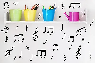 32 Music Notes - Car / Laptop / Fridge Vinyl Wall Stickers Decal. Many Colours. • £3.58