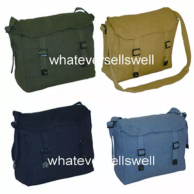 WEBBING HAVERSACK Messenger Bag Army Military Retro Cotton Canvas • £16.99