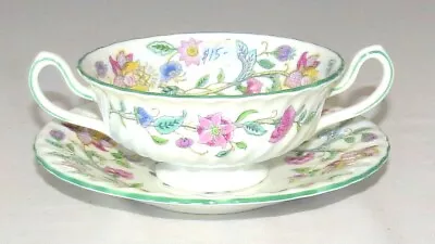 Minton Haddon Hall Cream Soup Cup / Bowl And Saucer • $33.30