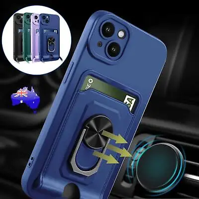 $9.89 • Buy TPU Magnet Stand Card Holder Case Cover For IPhone 14 Pro Max 13 12 11 XS XR 8 7