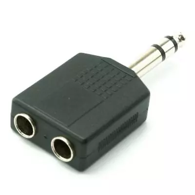 6.35mm STEREO TO 2x 6.35mm JACK SOCKET Y SPLITTER ADAPTOR CONVERTER 1/4  • £2.39