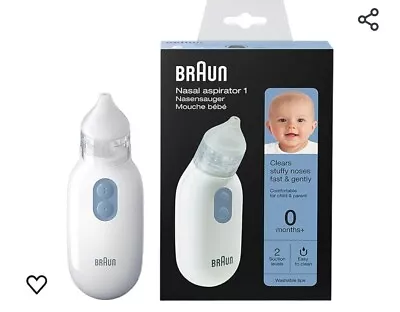 Braun Electric Nasal Aspirator 1 Clear Stuffy Noses Fast & Gently - BNA100EU • £24.99