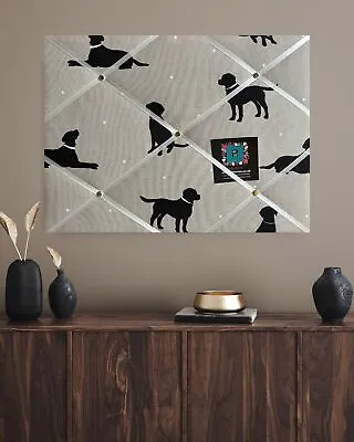 Clarke Rover Labrador Dogs Linen Crafted Fabric Notice Pin Memo Photo Cork Board • £57.60