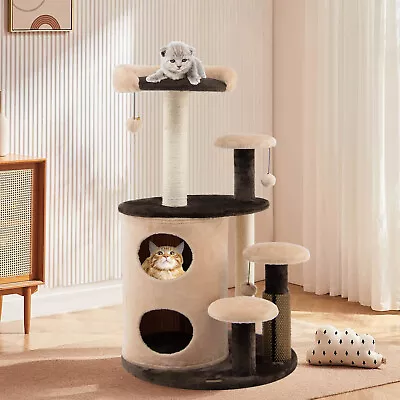 Cat Tree Tower Multi-Level Activity Tree Scratcher Tower 2-Tier Cat-Hole Condo • $69.95