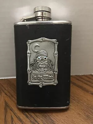 In The Wind Design Mini Flask Stainless Steel Leather 3.5 Oz NEW Jeweled Eyes  • $16.99