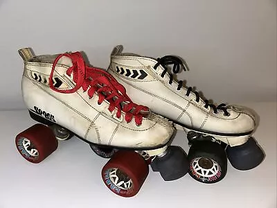 Vintage 90s Pacer Labeda SP205 Roller Skates Derby Speed Quad Cruiser White • $14.99