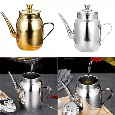 Stainless Steel Oil Cruet Olive Oil Can Oil Dispenser Pouring Oil Pot 300/420ML◍ • £8.52