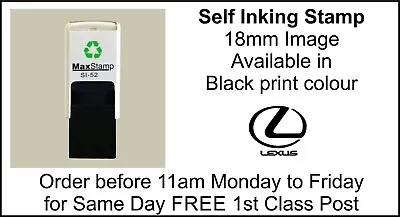 Car Logo Stamp - 18mm Print Size - Black Ink - L E X U S - Fast Post • £15.72
