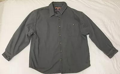 $44 • Buy Duluth Trading Men’s Gray Fire Hose Fleece Lined Button Shirt Jacket Size XL