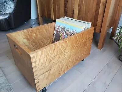 Birdseye Maple Record Crates With Dovetail Joints Made With Solid Maple • $235.40