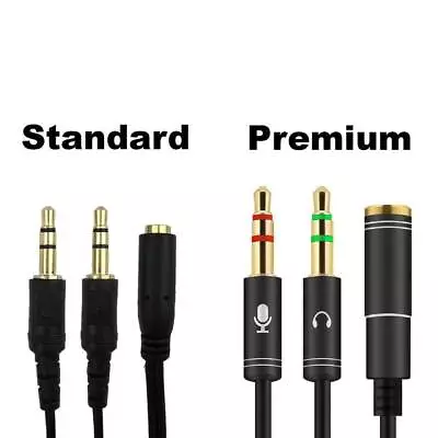 AUX 3.5mm Audio Mic Splitter Cable Headphone Earphone Adapter Female To 2 Male | • $4.99