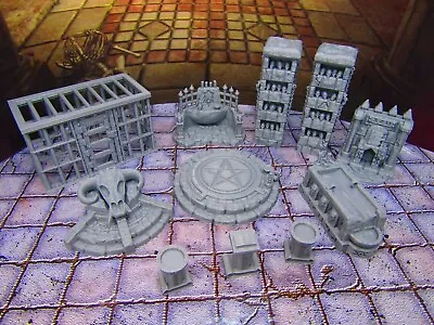 11pc Torture Chamber Occult Sacrificial Prison Scenery Scatter Terrain Props 3D • $33.99