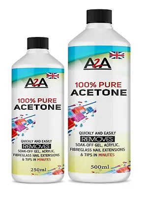 £8.29 • Buy 100% Pure Acetone Superior Quality Nail Polish Remover UV/LED GEL FAST DELIVERY