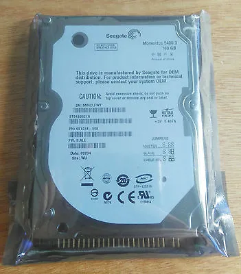 Seagate Momentus 160GB IDE ST9160821A 2.5  5400RPM 8MB HDD For Laptop Hard Drive • £14.39