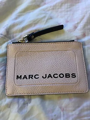$68.99 • Buy Marc Jacobs Pink Snap Print Multi Logo Zip Compact Wallet Coin Card