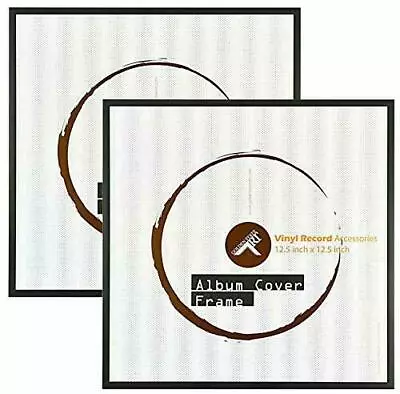 Pack Of 2 12.5x12.5 Square Aluminum Vinyl Record Album Cover Frame Black • $29.99