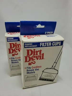 $8.99 • Buy TWO 2-Packs Genuine Replacement Filter Cups For Dirt Devil Cordless Broom Vac  