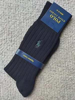 Genuine POLO RALPH LAUREN Black 43-46 9-11 Egyptian Cotton SOCKS 90007SR RL11 • £19.50