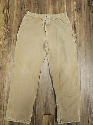 Carhartt Pants Mens Flannel Lined Carpenter  B111 BRN Size 38x34. • $29.90