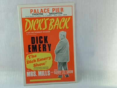 £3.99 • Buy Vintage Program Palace Pier Brighton Dick Emery.