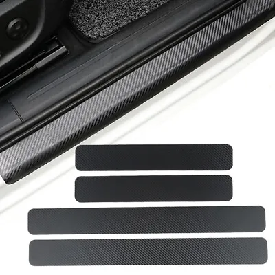 4 Pcs Carbon Fiber Leather Car Door Sill Protector Cover For FORD F-150 White • $8.69