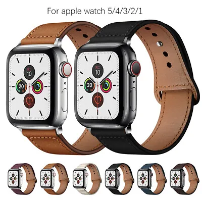 Leather Strap For Apple Watch Band 38/40/42/44mm IWatch Series 7 6 5 4 3 2 1 SE • $16.09