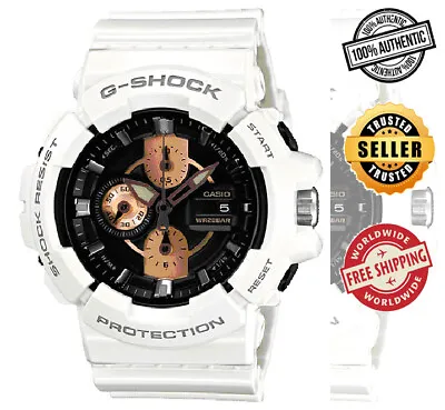 CASIO G-Shock GAC-100RG-7ADR Rose Gold Magnetic Resist 200m White Watch • $216.69