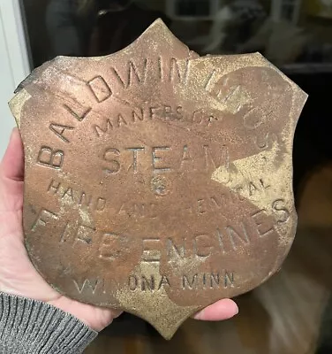 Baldwin Brothers Steam Fire Engine Boiler Pump Plate Badge Antique • $150