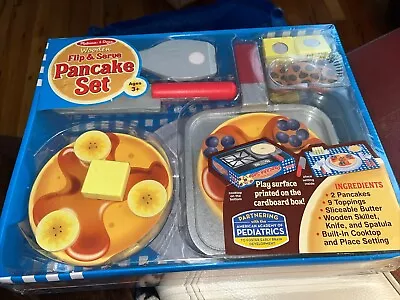 NEW Melissa & Doug Flip & Serve Pancake Set 19 Pcs Wood SEALED BOX 3+ GOOD GIFT! • $17.99