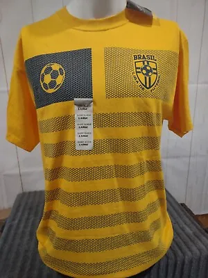 NOS Brasil Gold Squares Liga De Futbol Soccer Brazil Mens Shirt Old Tag ⚽⚽ • $19.99