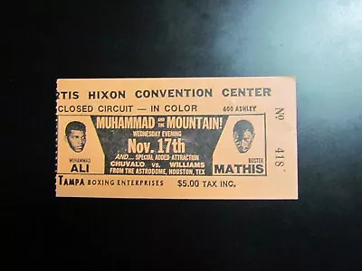 Nov 17 1970 Muhammad Ali Vs Mountain Boxing Ticket • $150