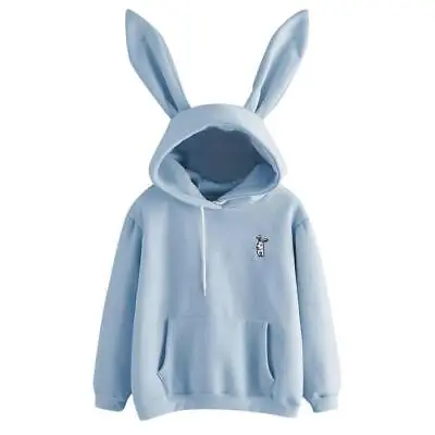 Bunny Rabbit Ear Hooded Sweatshirt Cute Harajuku Kawaii Women's Hoodie Cosplay • $21.15