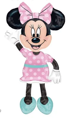 MINNIE Mouse PINK Polka Dots 54  AIRWALKER HELIUM Party Mylar Balloon NEW! • $12.99