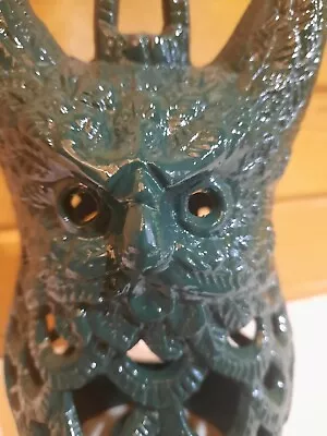 Vintage Japanese Garden Cast Iron Owl Candle Holder • $28