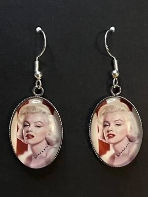 £8.95 • Buy SILVER 925 MARILYN MONROE EARRINGS ICON 50’S 60’s JEWELLERY MOVIE CELEBRITY GIFT