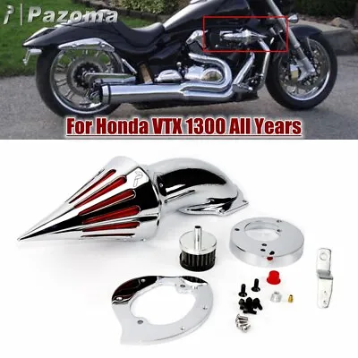 Motorcycle Chrome Spike Cone Air Cleaner Kits Intake Filter For Honda VTX 1300 • $99.99
