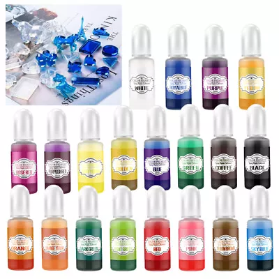 Epoxy Resin Pigment Liquid Colorant DIY Resin Dye Art Kit Set 10ml 20 Colors • $15.22