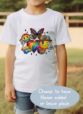 AWARENESS CHILDREN'S  T SHIRT * PERSONALISED ~ Autism ~ Additional Needs Ref18 • £8.99