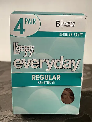 $14.99 • Buy Leggs Everyday Regular Pantyhose Sheer Toe 4 Pair Suntan Size B
