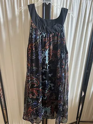 Mile Gabrielle Dress Flowy Sheer Paisley Sleeveless Sz 2X • $24.99